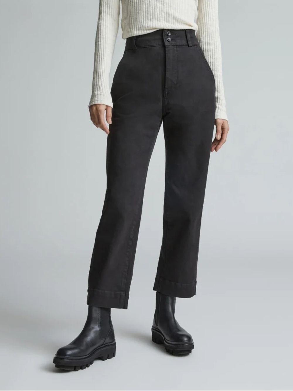 Everlane Organic Straight Leg Pant size 12 Black
